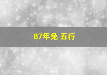 87年兔 五行